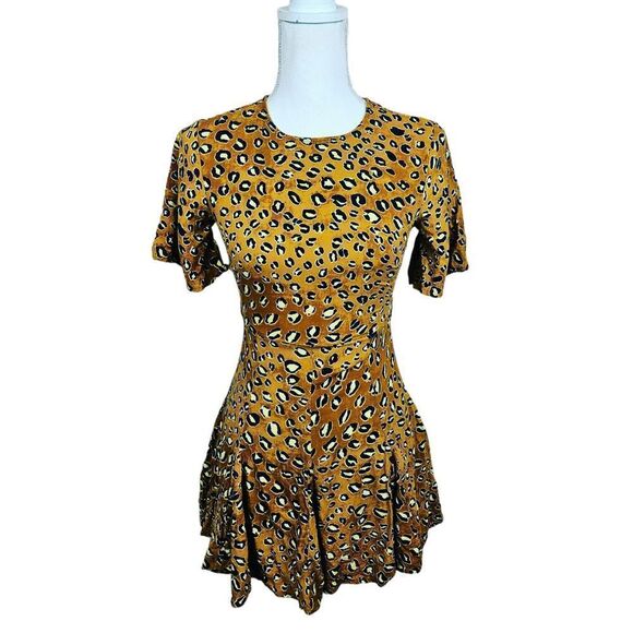 Asos Leapard Print Mini Dress. Yellow 00 - Picture 1 of 11